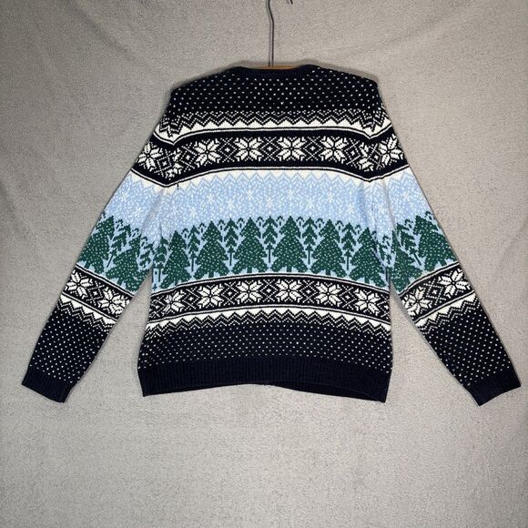 Classic Elements Womens Sweater Size M Fair Isle Christmas Holiday Cardigan Cozy - Picture 11 of 16